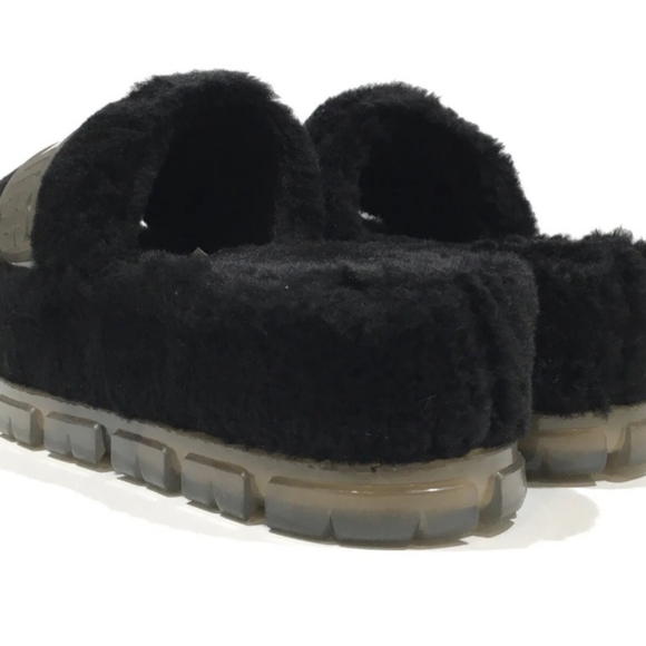 UGG fluff black clear platform slides - Picture 5 of 6